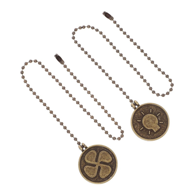 Vintage Bronze Ceiling Fan Pull Chain Extension Decorative Pendant Replacement Set Of 2 - Image 2