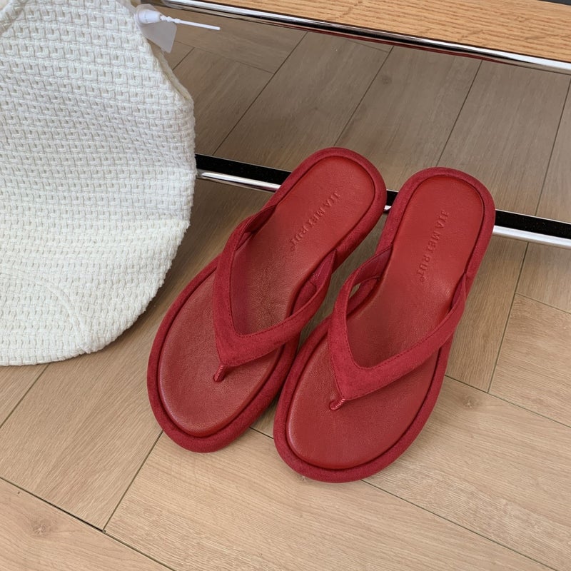 Women's Thick Sole Flip Flops with Toe Post, Summer 2025 - Image 2