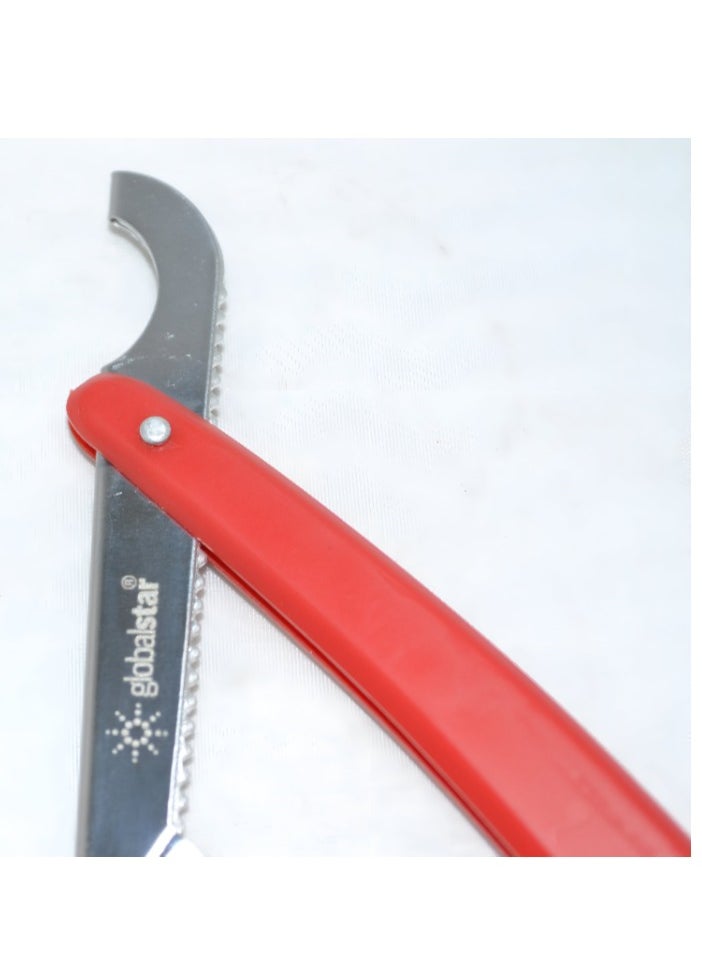 globalstar - Globalstar Barber's Classic Straight Razor - Red Handle - Image 1