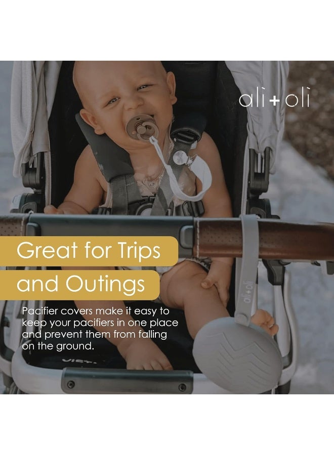 Ali+Oli Pacifier Holder Case (Grey) BPA Free Silicone - Image 5