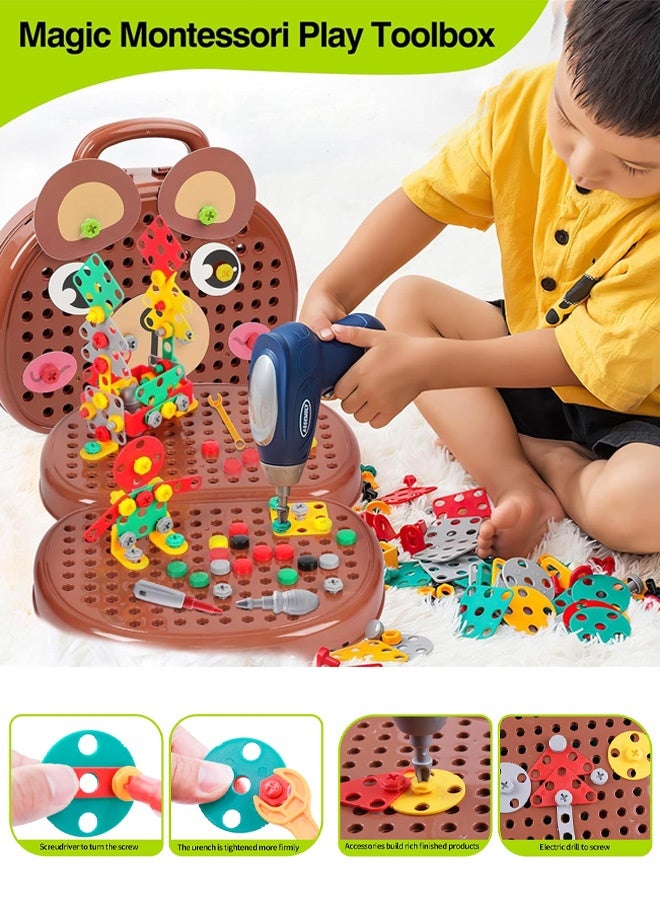 Magic Montessori Play Toolbox , 2D/3D Creativity Playset Tool Toys Gift for Age 3+ Boys and Girls  - Image 1