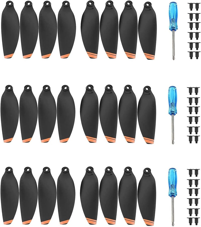 YETEETH (24 Pcs) Mavic Mini 2/Mini 2 SE/Mini SE/Mini 4K Propellers Compatible with DJI Mini 2/Mini SE/Mini 2 SE/Mini 4K Drone Replacement Low-Noise and Quick-Release Blades Props Accessories (Orange) - Image 1