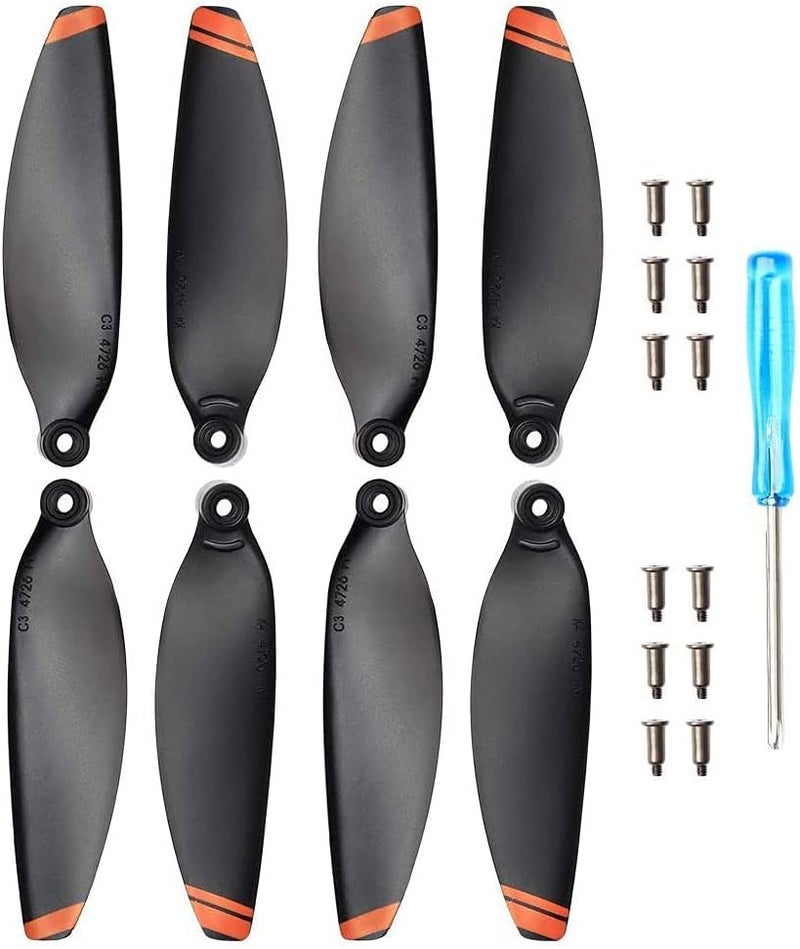 YETEETH (24 Pcs) Mavic Mini 2/Mini 2 SE/Mini SE/Mini 4K Propellers Compatible with DJI Mini 2/Mini SE/Mini 2 SE/Mini 4K Drone Replacement Low-Noise and Quick-Release Blades Props Accessories (Orange) - Image 5