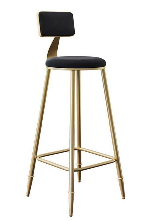 CityRiya-Long Bar Stool Chair Stool High Bar Chair with Metal Frame Heavy Duty Barstools with Back Flannel Cushion Counter Height Chairs  - Image 1