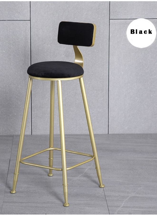 CityRiya-Long Bar Stool Chair Stool High Bar Chair with Metal Frame Heavy Duty Barstools with Back Flannel Cushion Counter Height Chairs  - Image 2