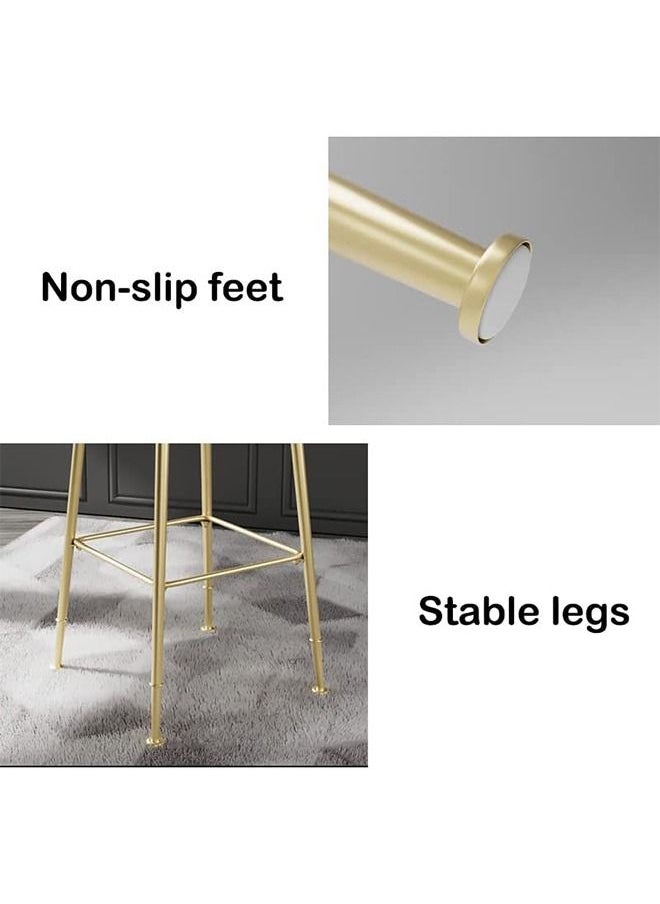CityRiya-Long Bar Stool Chair Stool High Bar Chair with Metal Frame Heavy Duty Barstools with Back Flannel Cushion Counter Height Chairs  - Image 5