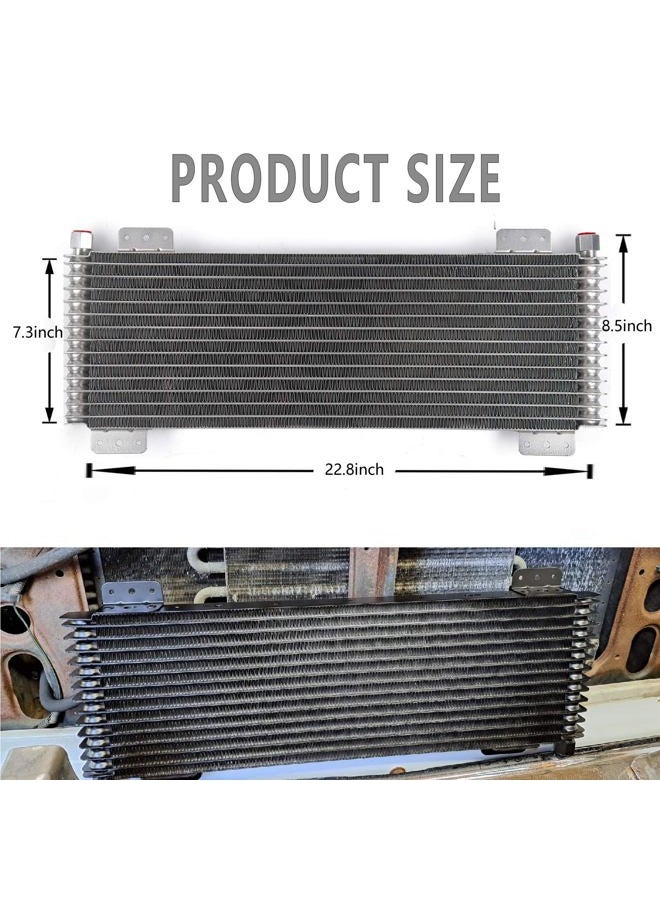 ZHSYMX 40k Transmission Oil Cooler LPD47391, Compatible with Heavy Duty 40,000 GVW Max Low Pressure Drop Trans Cooler with Mounting Hardware (Silver) - Image 2