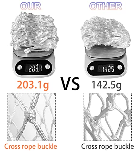 LAO XUE Basketball Net Outdoor716 oz 12 Loops Professional Heavy Duty Basketball Net ReplacementAll Weather Anti Whip Suitable for Outdoor Standard 12 Loops Basketball Hoop - Image 3