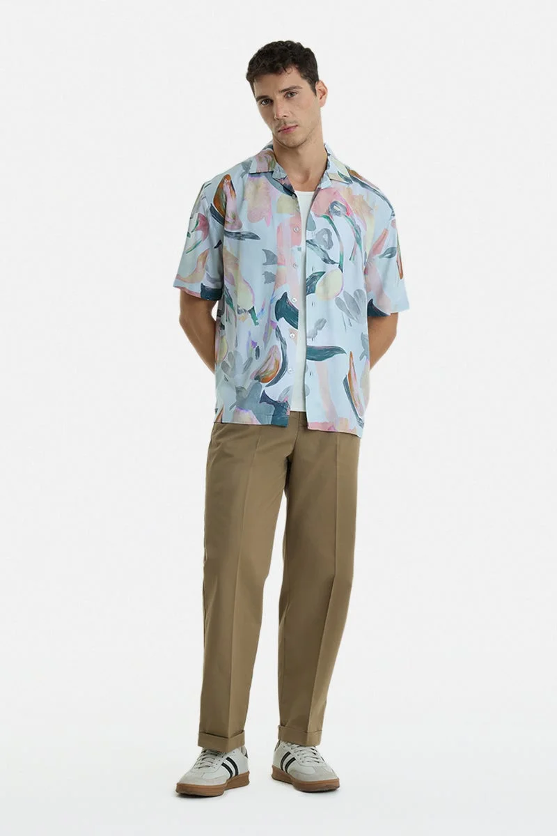 SNITCH Multicolour Abstract Half Sleeve Boxy Vacation Shirt