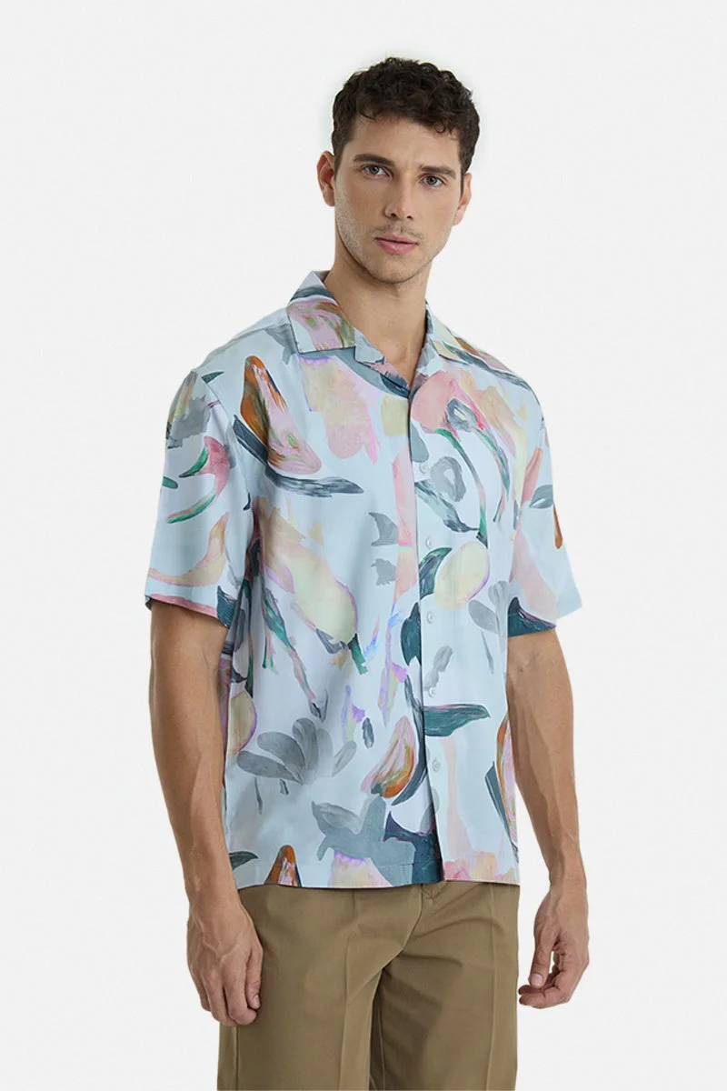 SNITCH Multicolour Abstract Half Sleeve Boxy Vacation Shirt