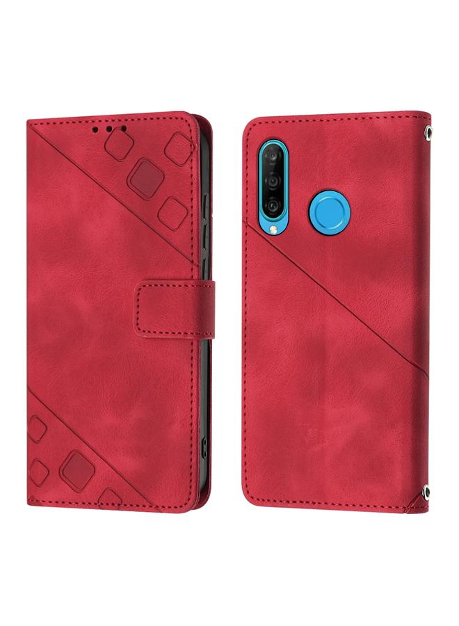 اس-توب جراب لهاتف Huawei P30 lite مصنوع من الجلد المنقوش بملمس ناعم - Image 2