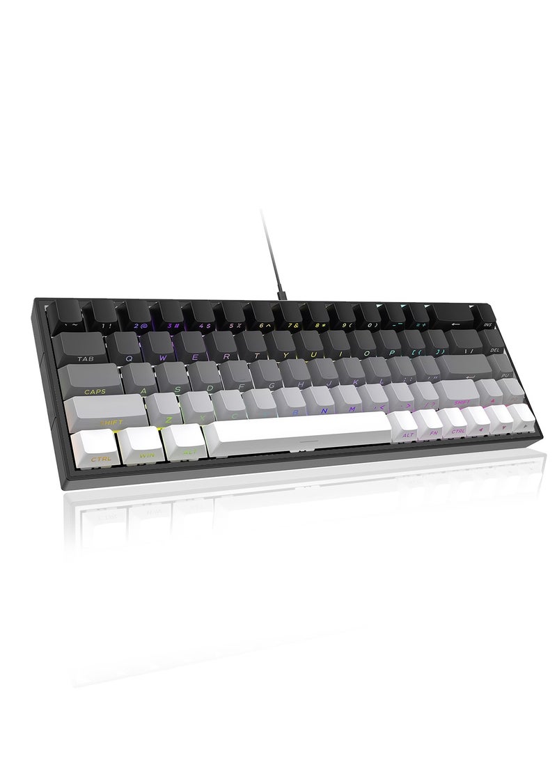ZIPFORCE ZIPFORCE Gaming Keyboard,68-Key Mechanical Keyboard, Blue Liner Switches, Type-C Wired Connection, Multi-Color Mixed Backlight, PBT Keycaps, 100 Million Keystroke Lifespan, Hot Swappable Compact Gaming Keyboard  - Image 1