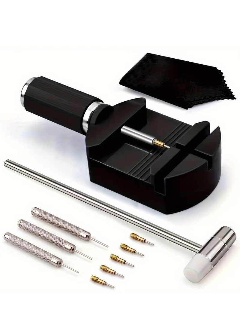 11pcs Repair Tool Strap Adjuster Band Tool with Pin Watch Bracelet Link Pin Tool Remover - Easy to Remove Watch Regulator Tool for Size Adjustment - Image 1