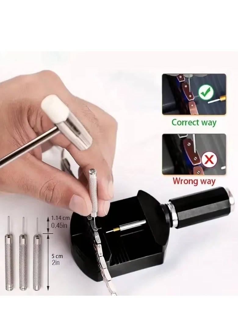 11pcs Repair Tool Strap Adjuster Band Tool with Pin Watch Bracelet Link Pin Tool Remover - Easy to Remove Watch Regulator Tool for Size Adjustment - Image 4