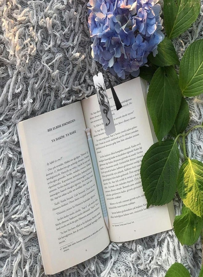 TARINI هدية فاصل كتب بتصميم تنين - قطعة واحدة من فواصل الكتب المعدنية الخيالية مع شرابة سوداء، أدوات ملهمة لتحديد الصفحات، هدايا تخرج للمدرسة والمنزل والمكتب والطلاب والمعلمين والبالغين والمراهقات والفتيات - Image 5