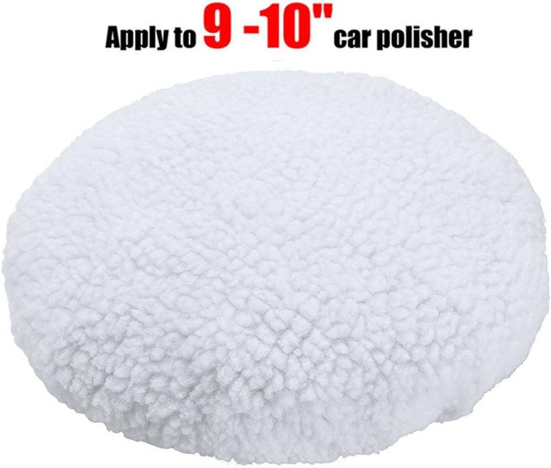 AIVS Car Polisher Pad Wool Bonnet Buffing Wheel Polishing Pad Waxer Pads for Car Buffer bonnets Polisher, 5 pieces (9"-10") - Image 1