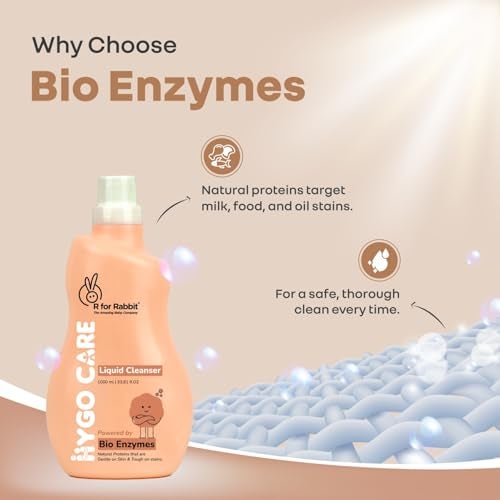 R for Rabbit Hygocare 1000ml Baby Liquid Cleanser for Washing Toys|Nipples Powered by Bio Enzymes Residue Free Anti Bacterial - Image 2