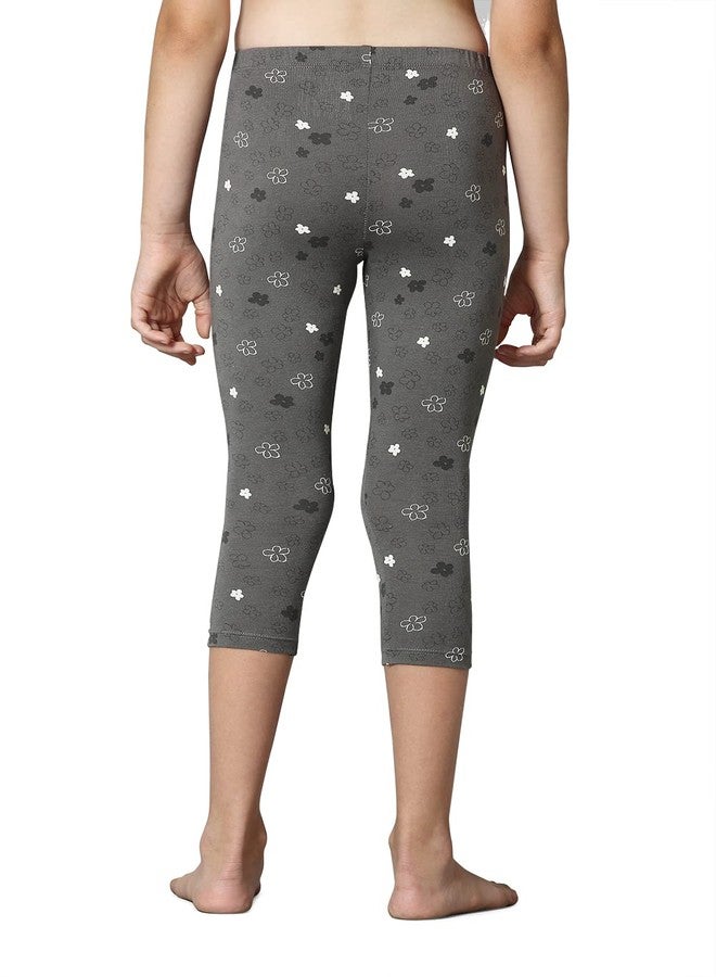 Van Heusen Girls Capri Pants - Power Plus Cotton Spandex - High Rise, Ultra Soft, Durable_56303_December Bloom AOP_5-6 Years - Image 4