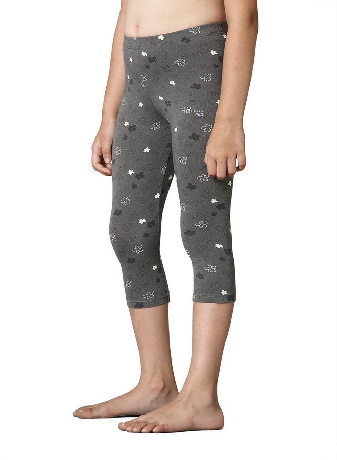 Van Heusen Girls Capri Pants - Power Plus Cotton Spandex - High Rise, Ultra Soft, Durable_56303_December Bloom AOP_5-6 Years - Image 3