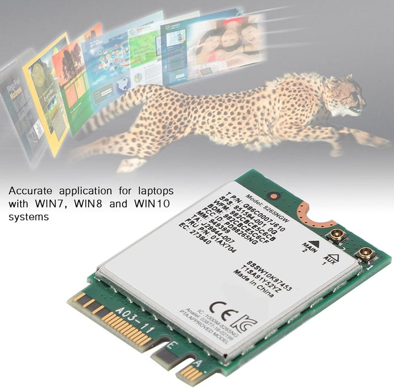فرز سريع داخل المستودع 4.2 بطاقة WiFi NGFFM2 2.4G/5G لاسلكية للطراز 8265 بسرعة 867M وبروتوكول 802.11AC مقاوم للرمل والغبار نماذج تصميم متعددة مصمم بتجربة المستخدم استخدام يومي واسع - Image 2