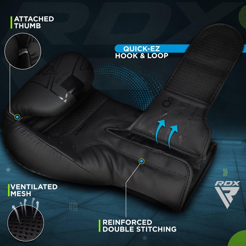 RDX Kids Boxing Gloves Sparring and Muay Thai Maya Hide Leather, Kara Patent Pending Junior Training Mitt for Kickboxing, Punching Bag, Focus Pads, MMA, Thai Pad, Double End Ball Punching Gloves - Image 2