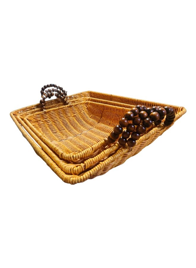 NKX Set of 3 Multifunctional Rattan Tray  - Image 1