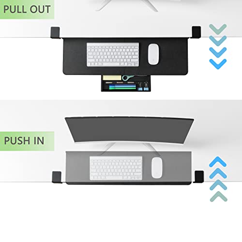 ETHU Keyboard Tray Under Desk, 26.77" X 11.81" Large Size Keyboard Tray with C Clamp-on Mount Easy to Install, Computer Keyboard Stand, Ergonomic Keyboard Tray for Home and Office (Black) - Image 4