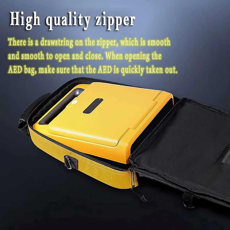 COYEUX Portable Defibrillator Pouch, AED Storage Bag, with Adjustable Shoulder Straps, Two Way Zip, Eye-catching Reflective Strips, Two Layer Design, for Home, Office, Hospital - Image 2