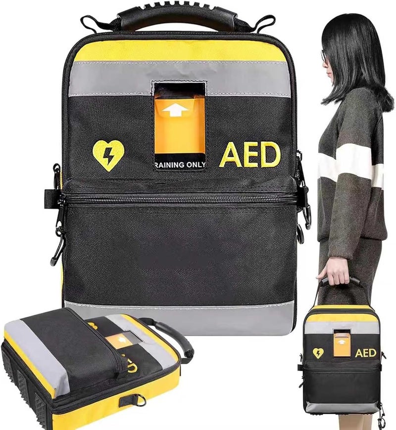 COYEUX Portable Defibrillator Pouch, AED Storage Bag, with Adjustable Shoulder Straps, Two Way Zip, Eye-catching Reflective Strips, Two Layer Design, for Home, Office, Hospital - Image 1