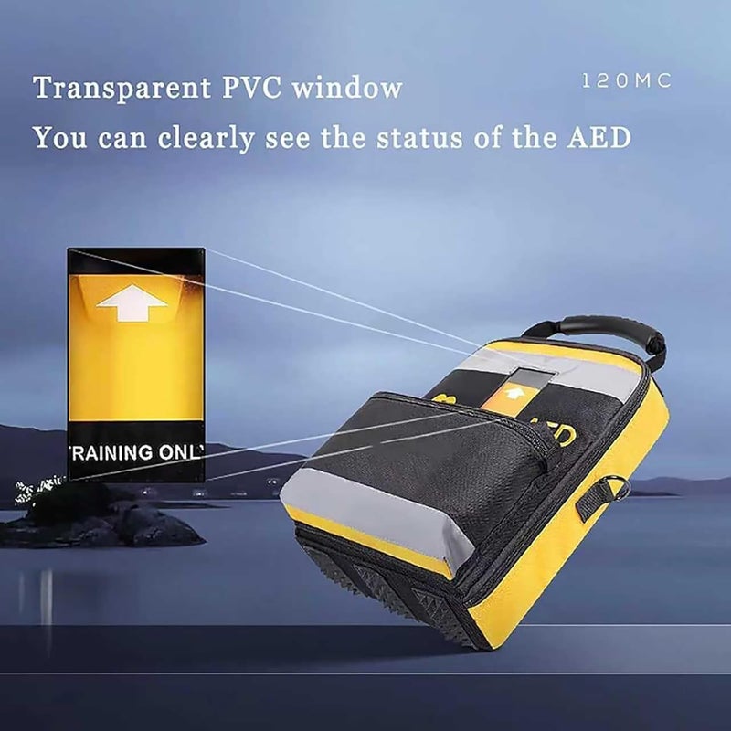 COYEUX Portable Defibrillator Pouch, AED Storage Bag, with Adjustable Shoulder Straps, Two Way Zip, Eye-catching Reflective Strips, Two Layer Design, for Home, Office, Hospital - Image 3