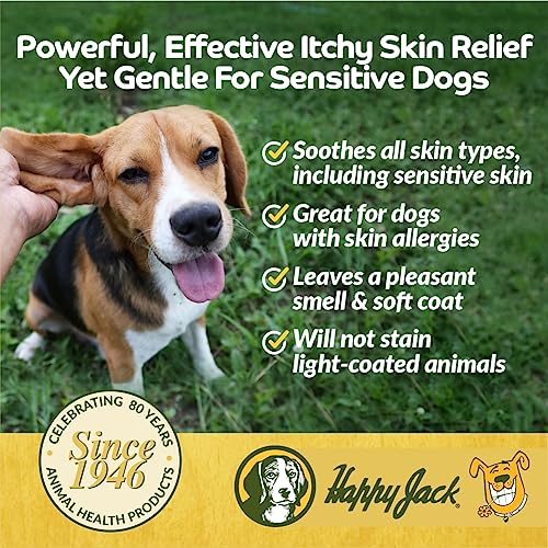 Happy Jack Itch No More Dog Itchy Skin Shampoo & Treatment (12 oz), Flea Bites, Allergies & Itch Relief, Stops Itching, Scratching & Gnawing on First Application for Healthy Dog Skin & Coat - Image 2