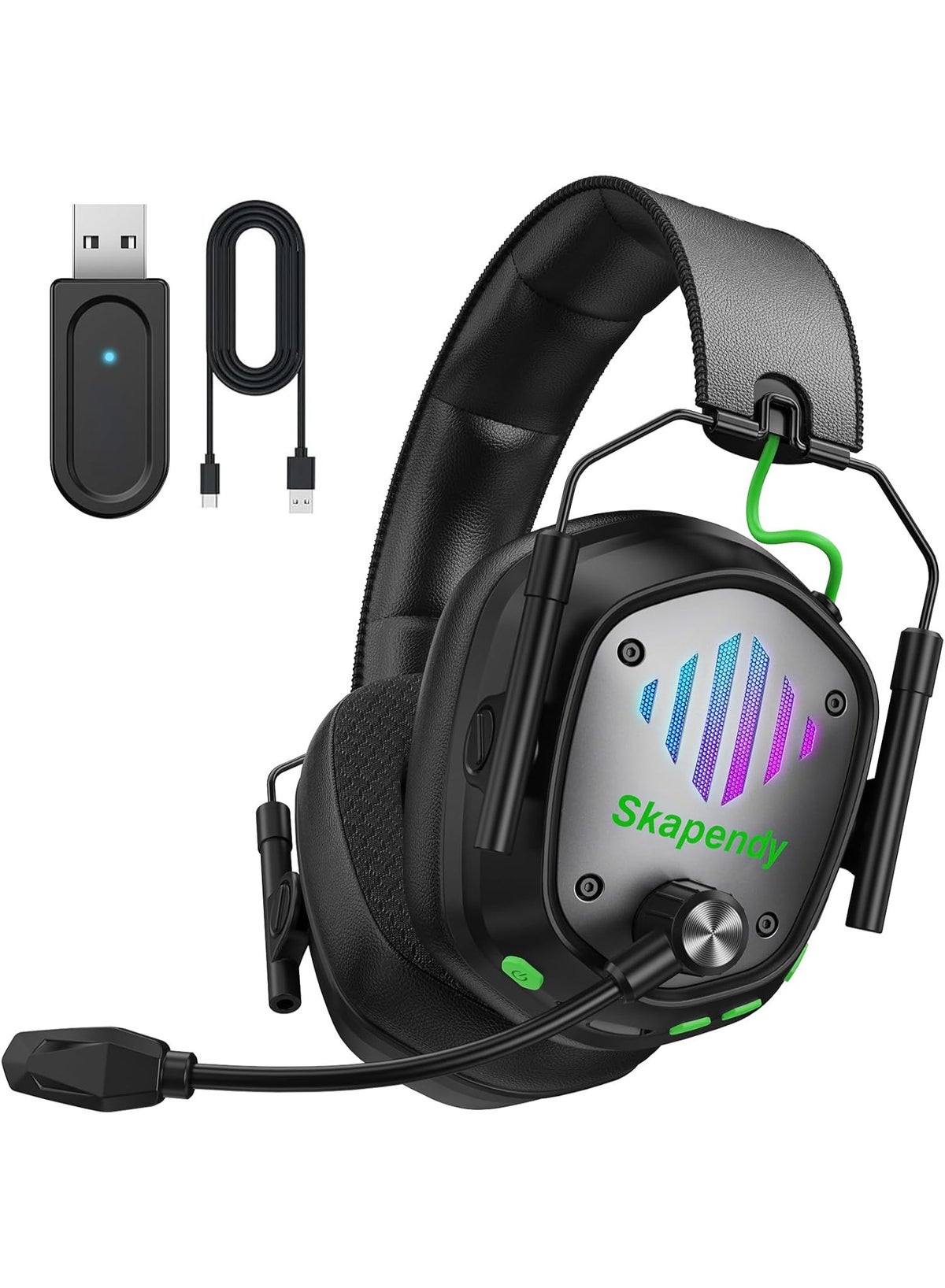 skapendy Skapendy Wireless Gaming Headset For PS5 PS4 Pc Foldable Rgb Enc Mic Z92A6AED5569646E508DEZ