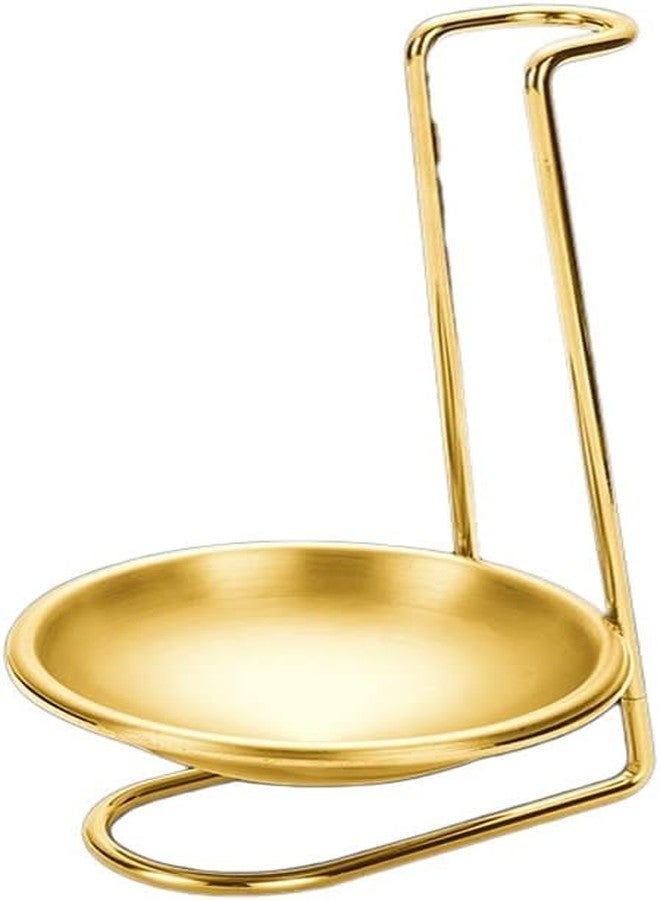 REPLEX Stainless Steel Spoon Rack Ladle Holder Shelf Rest Stand Kitchen Organizer Storage Tools, Upright Spoon Rest Gold - Image 1