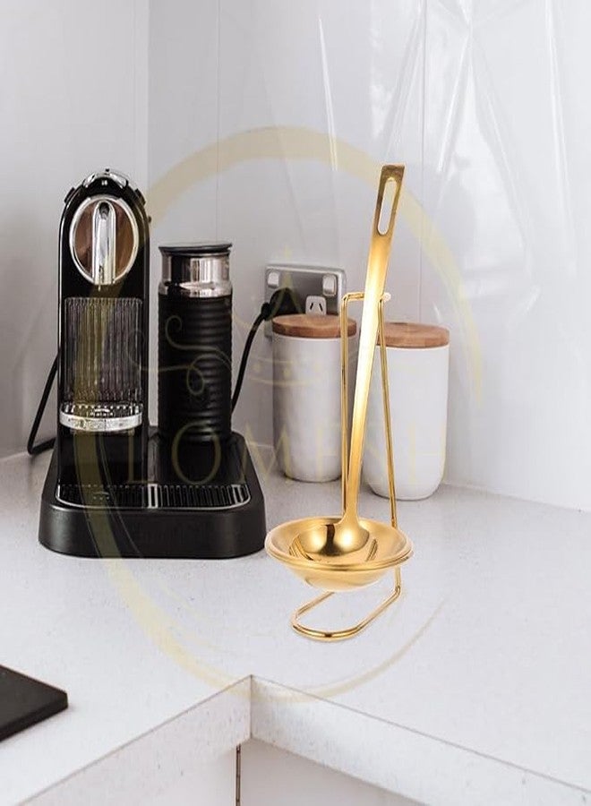 REPLEX Stainless Steel Spoon Rack Ladle Holder Shelf Rest Stand Kitchen Organizer Storage Tools, Upright Spoon Rest Gold - Image 4