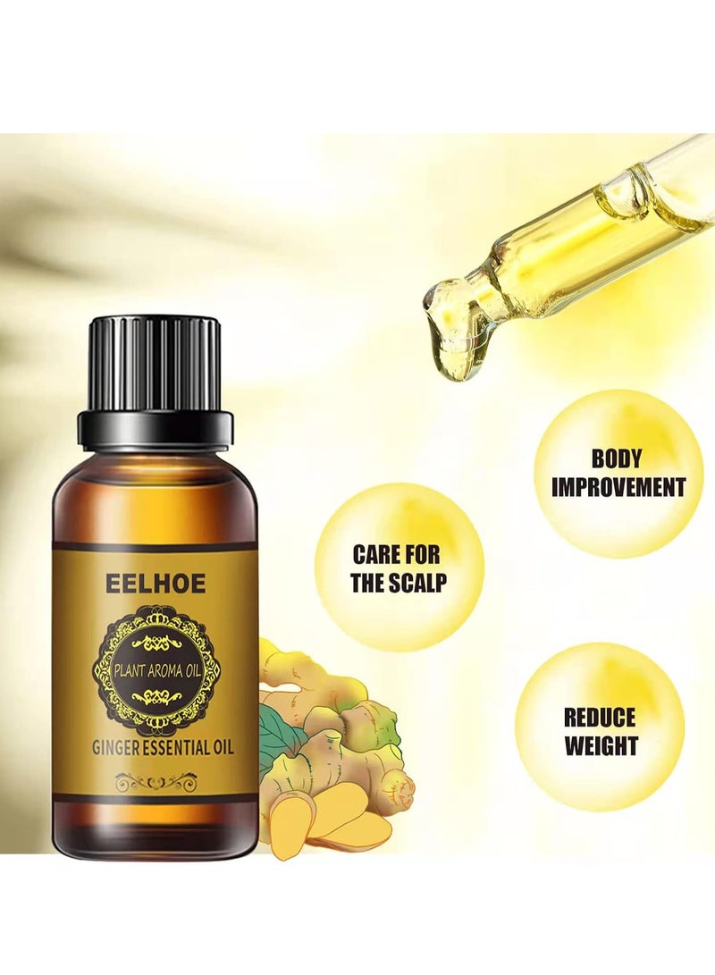 EELHOE Ginger Essential Oil Plant Aroma Oil Pure Natural Ginger Massage Oil for Lymphatic Drainage Ginger Oil Ginger Essential Oil Firming and Slimming Essence 30ml - Image 4