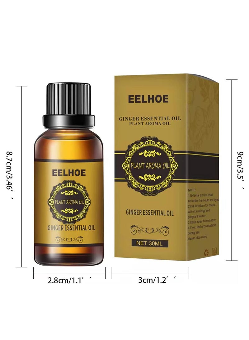 EELHOE Ginger Essential Oil Plant Aroma Oil Pure Natural Ginger Massage Oil for Lymphatic Drainage Ginger Oil Ginger Essential Oil Firming and Slimming Essence 30ml - Image 5
