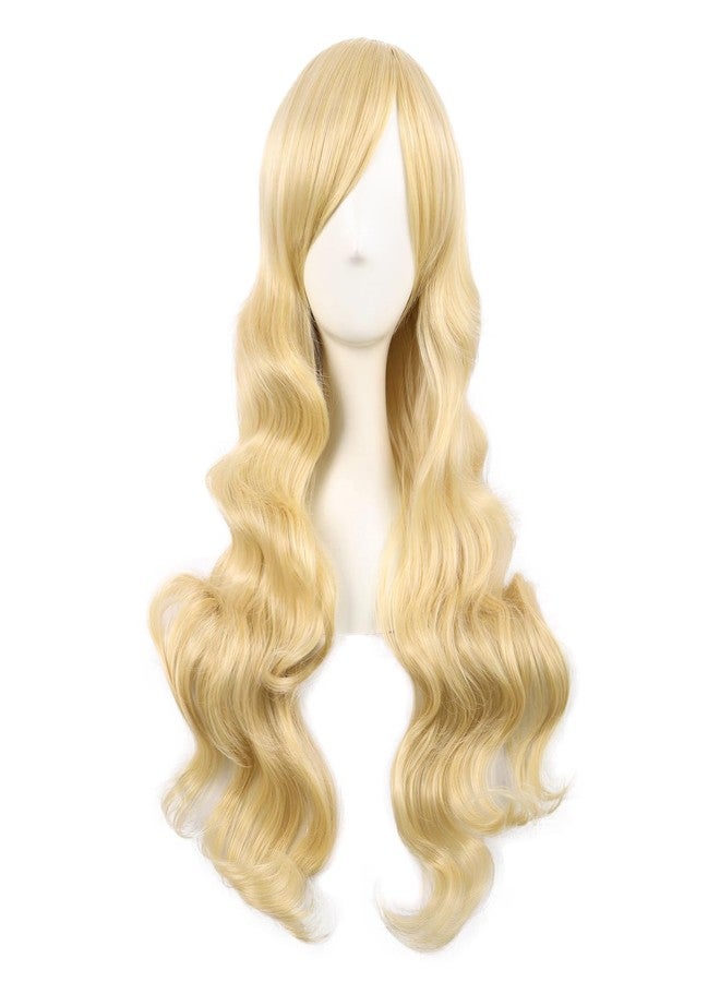 MapofBeauty 28 Inch/70 cm Charming Women Side Bangs Long Curly Full Hair Synthetic Wig (Mixed Golden) - Image 1