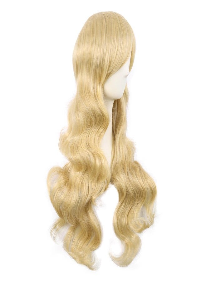MapofBeauty 28 Inch/70 cm Charming Women Side Bangs Long Curly Full Hair Synthetic Wig (Mixed Golden) - Image 2