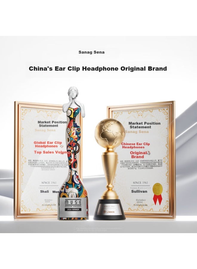 Sanag Saina S8s [subsidies], Clip-on Ai Bluetooth Headphones, Air-bone Conduction Concept Wireless Sports Earphones, Ear-hook Style, Conference Translation Noise-reducing Open-ear Headphones - Image 1