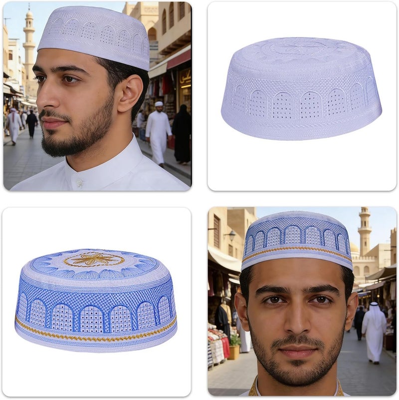 Multipurpose Embroidered Cultural Headwear Ideal for Adults and Lightweight Muslims Headpiece Stylish Muslims Cap Arabic Hat - Image 4