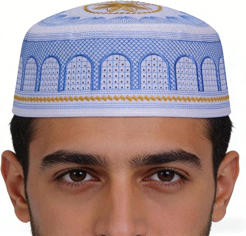 Multipurpose Embroidered Cultural Headwear Ideal for Adults and Lightweight Muslims Headpiece Stylish Muslims Cap Arabic Hat - Image 5