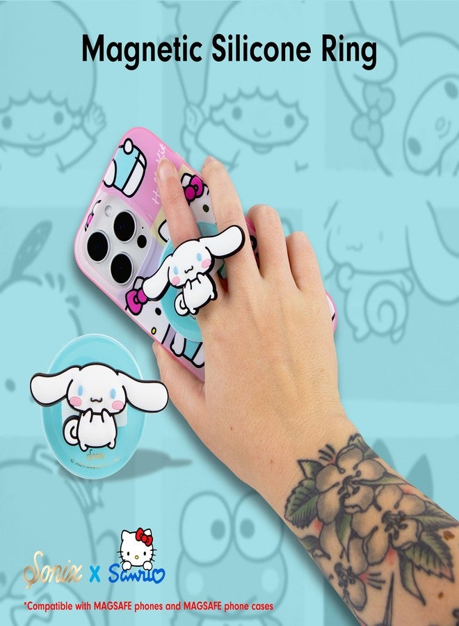 Sonix x Sanrio Magnetic Phone Grip, MagSafe Silicone Ring Loop Grip - Detachable Holder for Hand, Soft MagSafe Grip | Light Blue, Baby Blue | Cinnamoroll - Image 5
