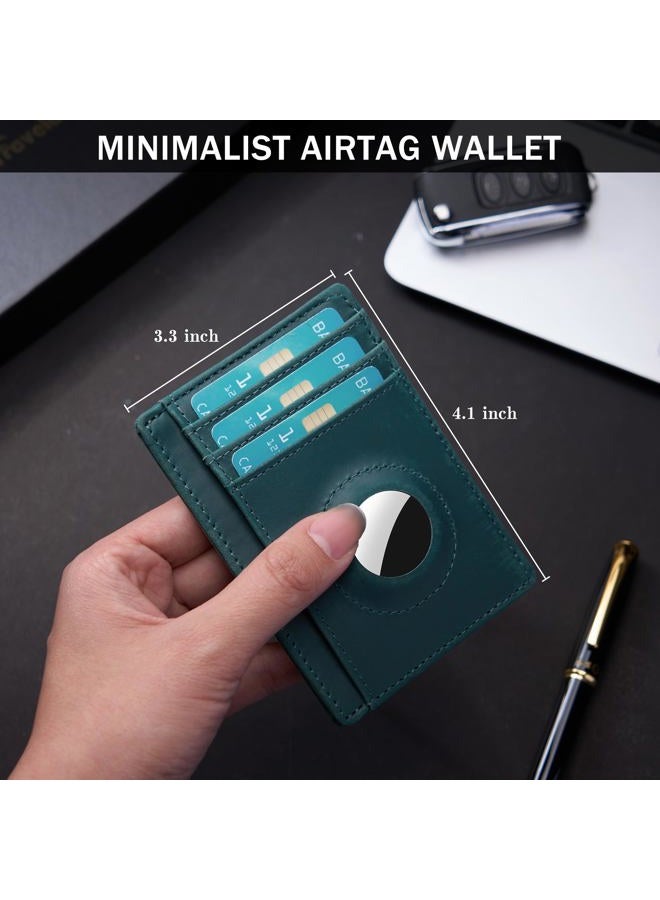 Hawanik Holder for AirTag Wallet Genuine Leahter Slim Minimalist Card Holder Compatible with AirTag Crazy Horse Leather Upgraded Version - Image 3