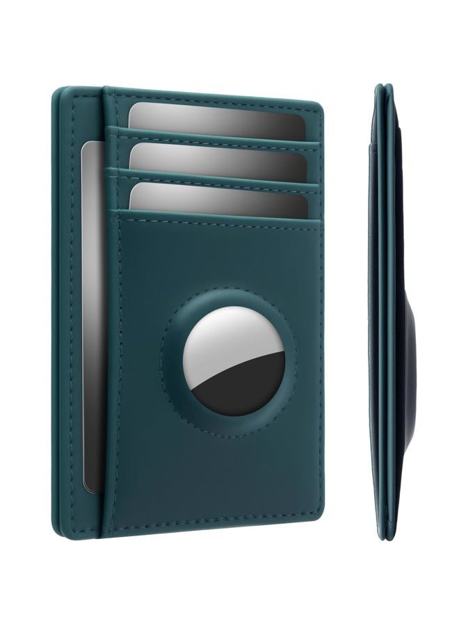 Hawanik Holder for AirTag Wallet Genuine Leahter Slim Minimalist Card Holder Compatible with AirTag Crazy Horse Leather Upgraded Version - Image 1
