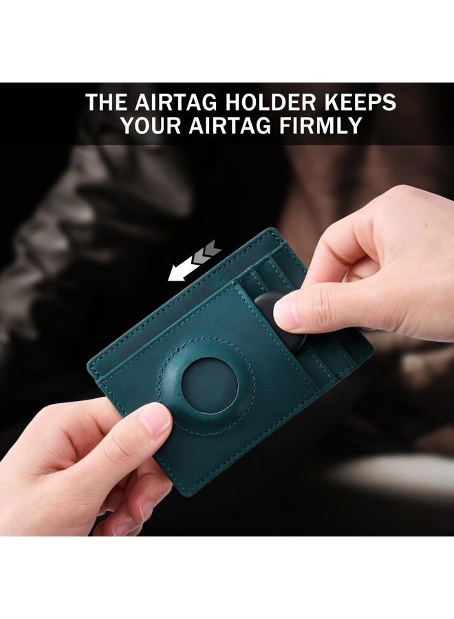 Hawanik Holder for AirTag Wallet Genuine Leahter Slim Minimalist Card Holder Compatible with AirTag Crazy Horse Leather Upgraded Version - Image 4