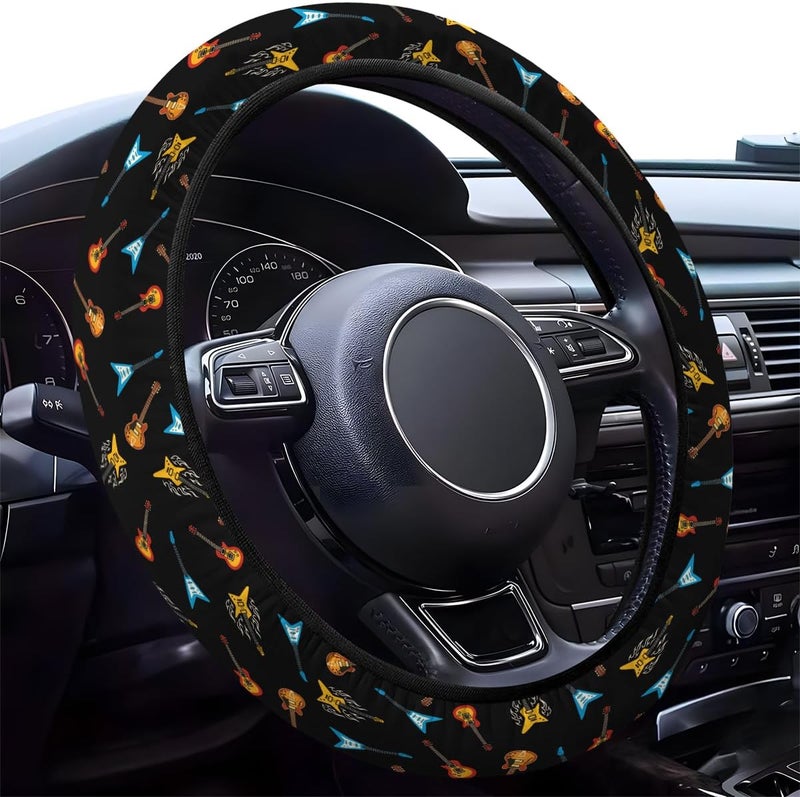 GENANY Guitarist Steering Wheel Cover Anti-Slip Neoprene Wheel Grip Breathable Wheel Protector for Driver Sweat Absorbing Car Accessories Gifts - Image 1