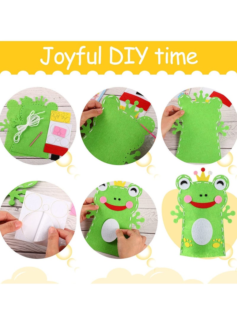 Mr. Penda 10 Pieces Arts and Crafts Set, Animal Hand Puppet Sewing Craft Felt Sock, Puppet DIY Arts and Preschool Educational Toys, Sewing Bags for Boys Girls Beginner Storytelling Role Play  - Image 3