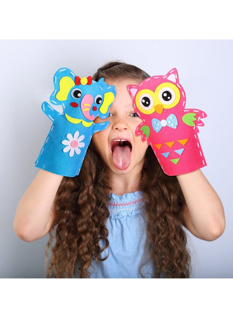 Mr. Penda 10 Pieces Arts and Crafts Set, Animal Hand Puppet Sewing Craft Felt Sock, Puppet DIY Arts and Preschool Educational Toys, Sewing Bags for Boys Girls Beginner Storytelling Role Play  - Image 5