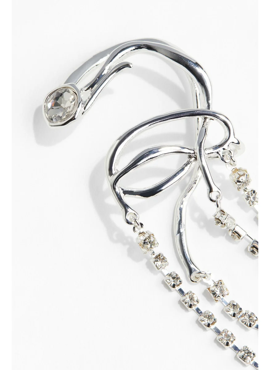 اتش اند ام Rhinestone-Pendant Ear Cuff