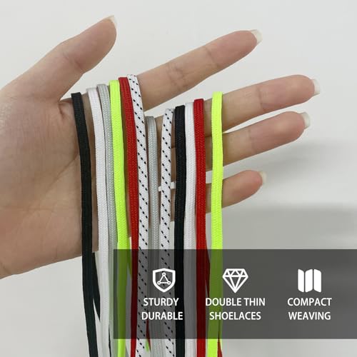 UamGlsob 5/32''(4mm) Soccer Shoe Laces for Soccer Shoes,Thin Flat Shoelaces Replacement Strings for Football Sneakers (Neon Green, 63"/160cm) - Image 5